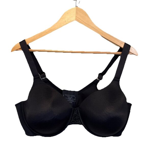 Vanity Fair Full Figure Beauty Back Smoothing Underwire Bra 76380 Black 42D - Picture 1 of 5